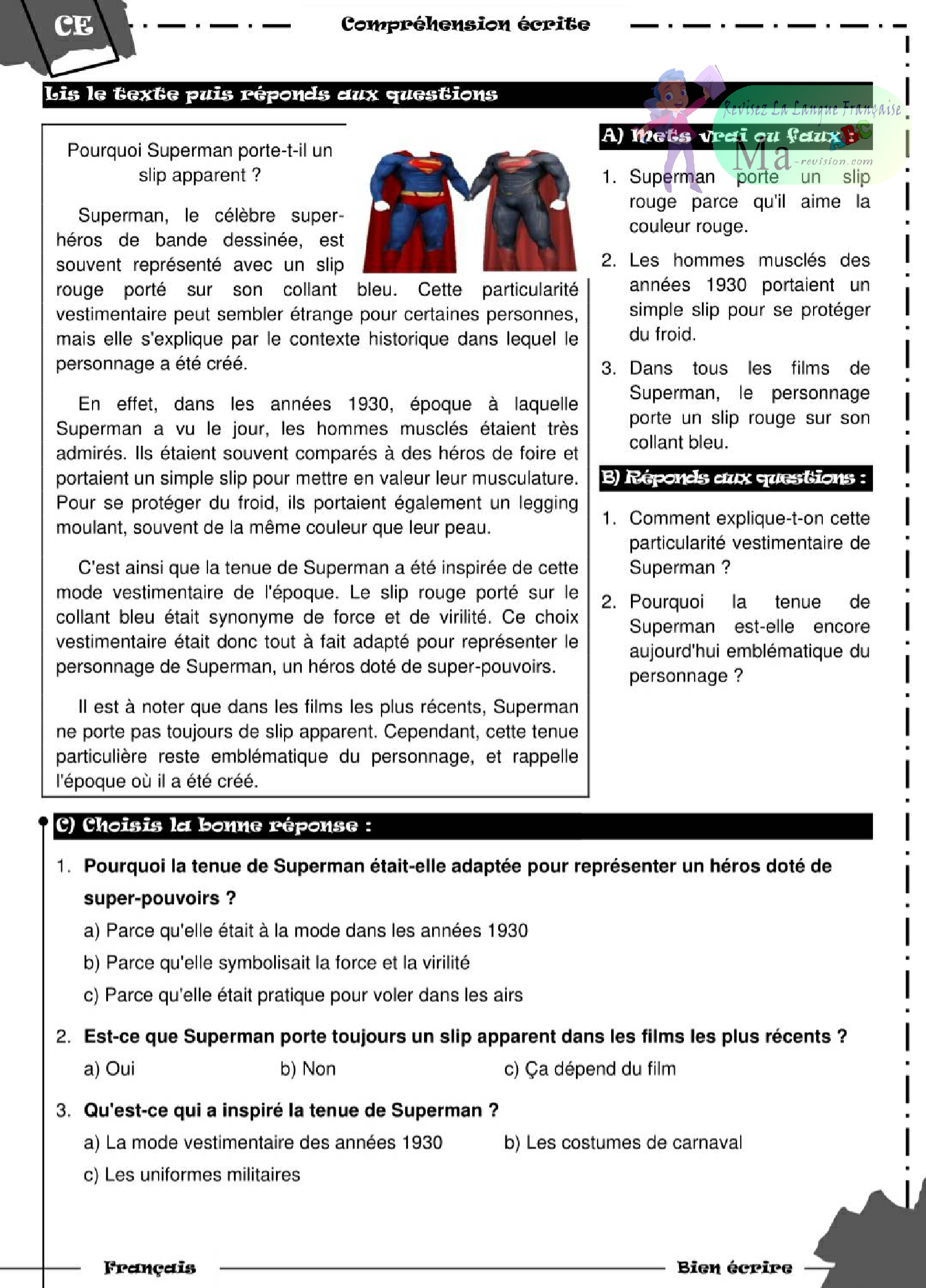 lire-et-repondre-texte-pourquoi-superman-porte-t-il-un-slip-apparent